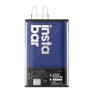 Instabar Ultra 12000 Puffs – Blue Razz Ice a blue and black rectangular object with a handle